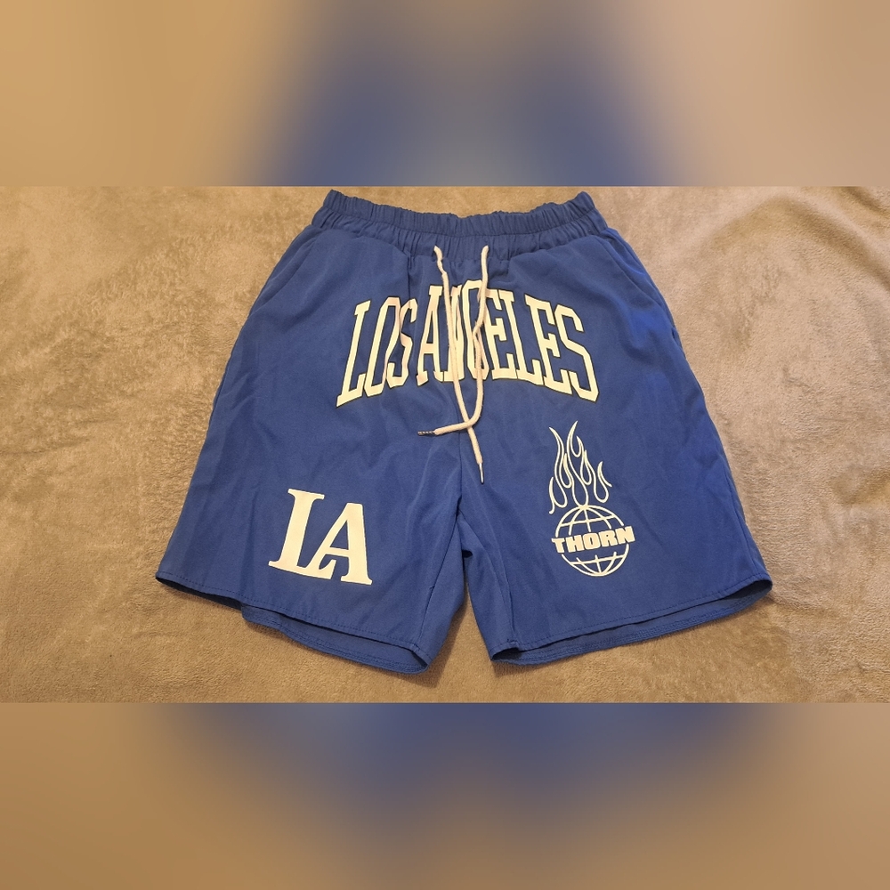 Romwe Blue LA Shorts Sz M